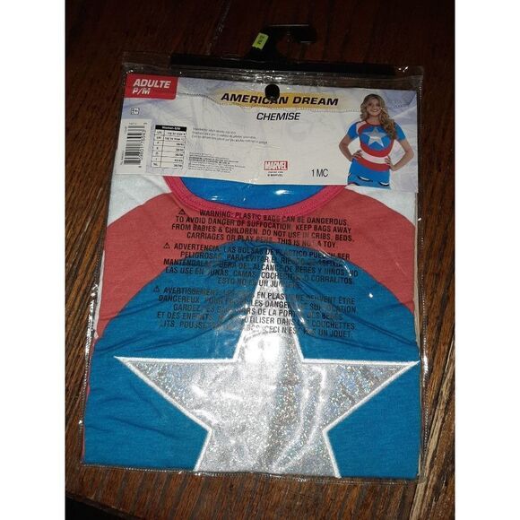 New S/M Marvel American Dream Short Sleeve Shirt Tee T-Shirt Halloween C… - Picture 3 of 3